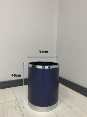 Yağmur Dekoratif Parlak Mavi Krom Metal Saksı