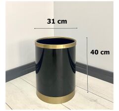 Yağmur Dekoratif Parlak Siyah Eskitme Metal Saksı ,