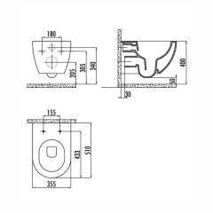 Creavit Free Rim-Off Asma Klozet + Creavit Yavaş Kapanır Kapak + Creavit Gömme Rezervuar