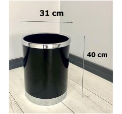 Yağmur Dekoratif Parlak Siyah Krom Metal Saksı ,