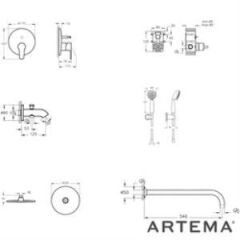 Artema Win S Ankastre Mafsallı Tepe Duş Seti A49248