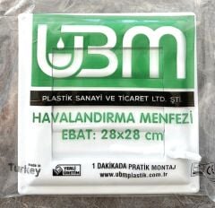 Ubm 28x28 Banyo Wc Havalandırma Menfezi Yapışkanlı (Cam Menfez Hediyeli)