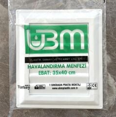 Ubm 35x40 Banyo Wc Havalandırma Menfezi Yapışkanlı (Cam Menfez Hediyeli)