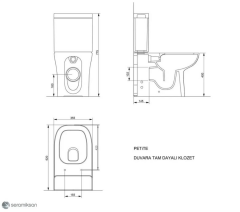 Seramiksan Petite Duvara Sıfır Klozet + Yavaş Kapak + VitrA İç Takım Set