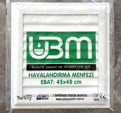 Ubm 45x48 Banyo Wc Havalandırma Menfezi Yapışkanlı (Cam Menfez Hediyeli)