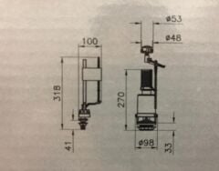Vitra Klozet İç Takımı, Tek Basmalı Rezervuar İç Takımı 330B-1314