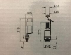 Vitra Klozet İç Takımı, Tek Basmalı Rezervuar İç Takımı 330B-1314