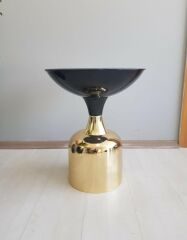 Olympos Dekoratif Parlak Siyah Model Gold Sehpa 50 ve 55 cm