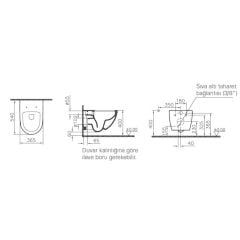 Vitra Sento Rim-ex Kanalsız Asma Klozet +VitrA Slim Soft Klozet Kapağı