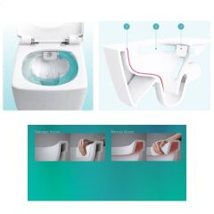 Vitra Sento Rim-ex Kanalsız Asma Klozet +VitrA Slim Soft Klozet Kapağı