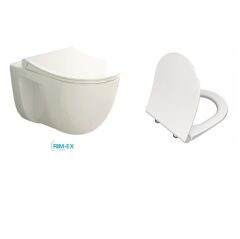 VitrA S40 Rim-ex  Kanalsız Asma Klozet+VitrA Duroplast İnce Kapak