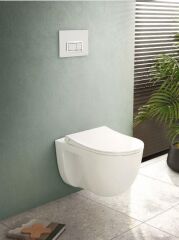 VitrA S40 Rim-ex  Kanalsız Asma Klozet+VitrA Duroplast İnce Kapak