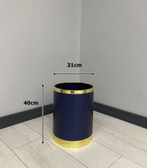 Yağmur Dekoratif Parlak Mavi Gold Metal Saksı