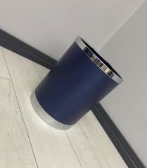 Yağmur Dekoratif Parlak Mavi Krom Metal Saksı