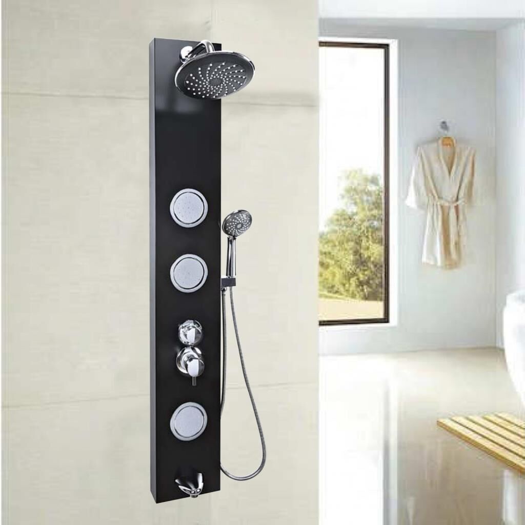Elya Mars Siyah Masajlı Duş Sistemi, Duş Paneli