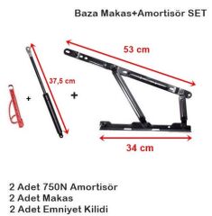 BAZA SETİ, MAKAS+AMORTİSÖR+EMNİYET KİLİDİ 750N
