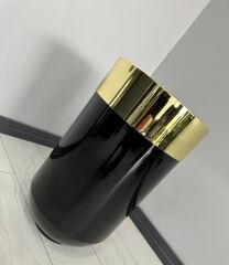 Dekoratif Gold Darbuka Parlak Siyah Saksı 70cm