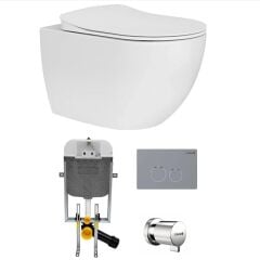 Creavit Free Rim-Off Asma Klozet + Creavit Yavaş Kapanır Kapak + Creavit Gömme Rezervuar