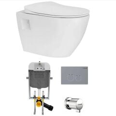 Creavit Terra Rim-Off Asma Klozet + Creavit Duck Yavaş Kapanır Kapak + Creavit Gömme Rezervuar