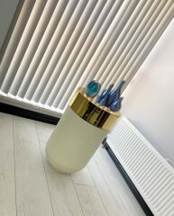 Dekoratif Gold Darbuka Beyaz Sehpa 70cm