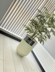 Dekoratif Krom Darbuka Beyaz Saksı 60cm