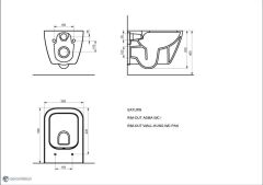 Seramiksan Saturn Rim-Out (Kanalsız) Asma Klozet + Creavit Gömme Rezervuar + Yavaş Kapanır Kapak