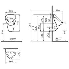 VitrA Arkitekt Pisuvar Arkadan Su Girişli 6663B003-0199