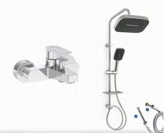 Artema Flow Square Banyo Bataryası + Doppo Prime Lux Tepe Duş Sistemi