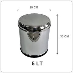 KROM SALLANIR KAPAK ÇÖP KOVASI 5 LT LİDER MARKA