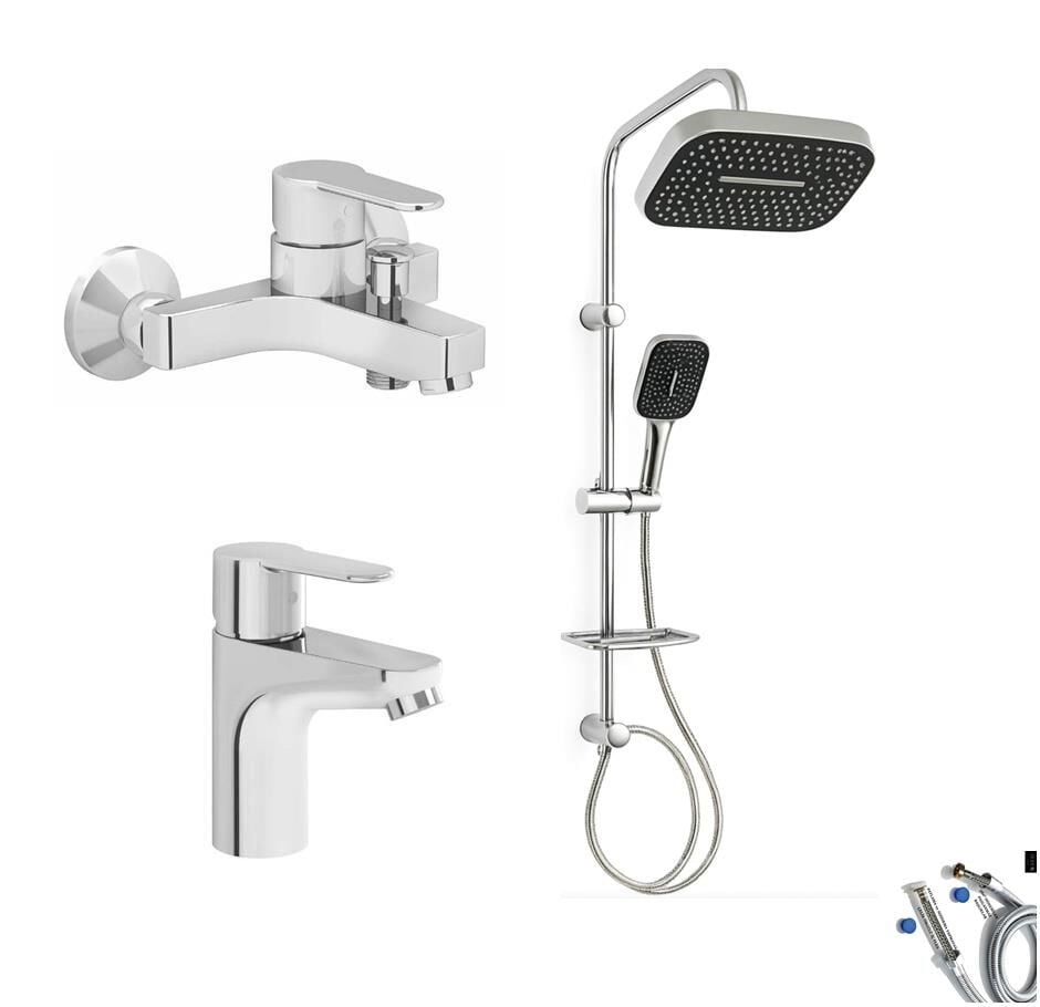 Artema Win S Banyo Bataryası + Lavabo Bataryası + Doppo Prime Lux Tepe Duş Sistemi