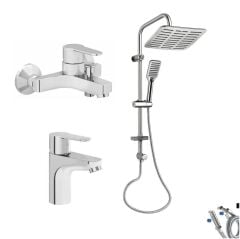 Artema Win S Banyo Bataryası + Lavabo Bataryası + Doppo Siena Lux Tepe Duş Sistemi