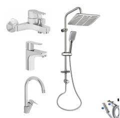 Artema Win S Banyo Bataryası + Lavabo Bataryası + Eviye Bataryası + Doppo Siena Lux Tepe Duş Sistemi