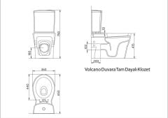 Seramiksan Volcano Duvara Sıfır Klozet + SmartSlim Yavaş Kapak + VitrA İç Takım Set
