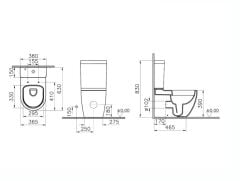 S55 DUVARA SIFIR KANALSIZ KLOZET+REZERVUAR+İÇ TAKIM+KLOZET KAPAĞI SET