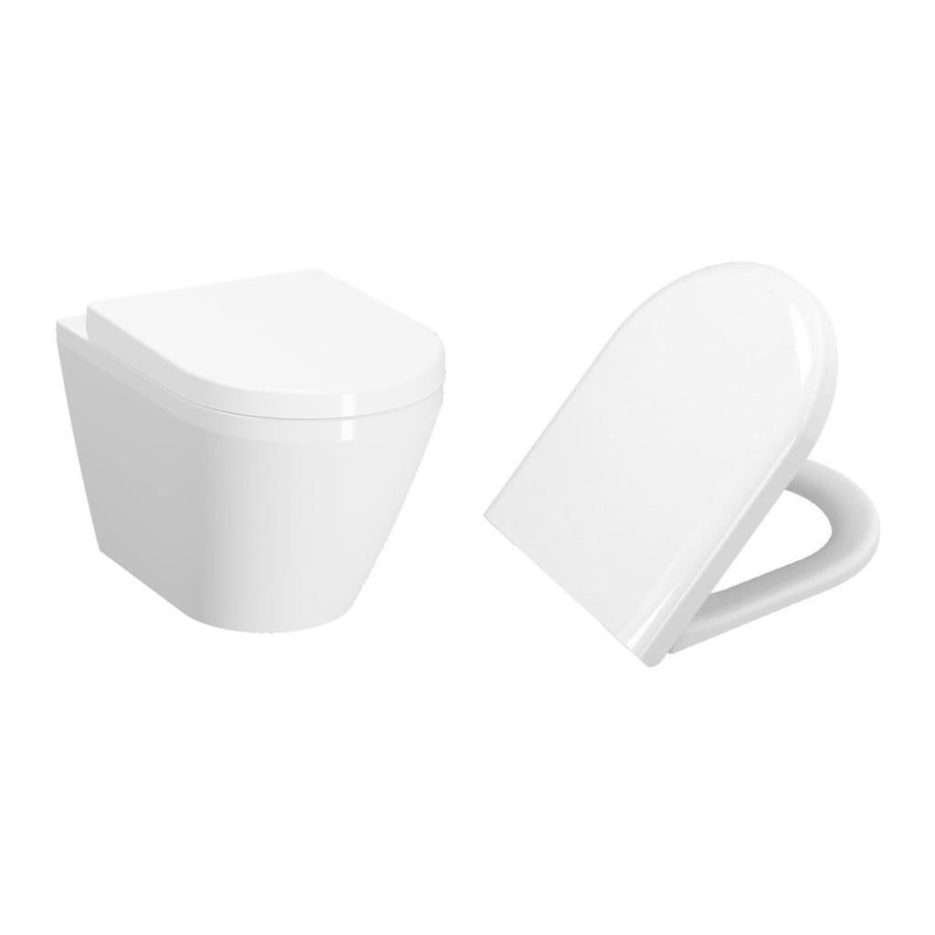 VitrA İntegra Kanalsız Asma Klozet (Yanları Kapalı) + VitrA Yavaş Kapak 7041L003-0090