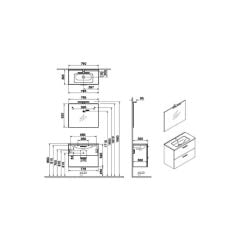 Mia 80 cm Cordoba Çekmeceli Banyo Dolabı Takımı 75101