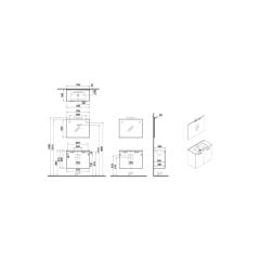 Ardea 67113 Banyo Dolabı Seti Kapaklı, 80 cm, Parlak Beyaz