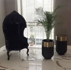 DEKORATİF ESKİTME BÜYÜK SAKSI , Darbuka Saksı ,60cm