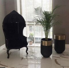 DEKORATİF ESKİTME BÜYÜK SAKSI , Darbuka Saksı ,60cm