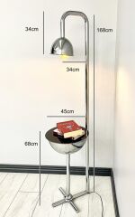 Karanfil Gümüş Tek Sehpalı Lambader