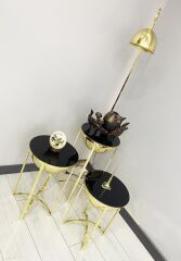 Lale Gold 3 Sehpalı Lambader Takımı