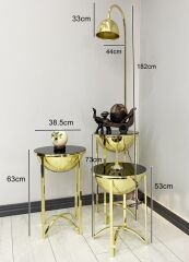 Lale Gold 3 Sehpalı Lambader Takımı