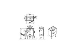 Mia 67784 Lavabo Dolabı, 60 Cm, Parlak Antrasit