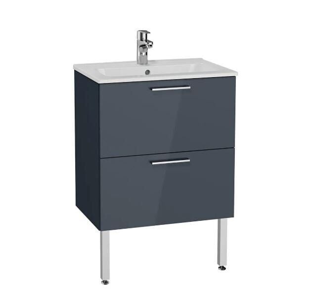 Mia 2 çekmeceli Antrasit 60 cm Ayaklı Lavabo Dolabı Alt Modül+ Lavabo