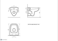 Seramiksan Petite Kanalsız Rim-Out Asma Klozet + Yavaş Kapanır Kapak + VitrA Gömme Rezervuar