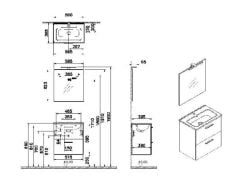 Mia 60 cm Antrasit Çekmeceli alt banyo dolabı + lavabo
