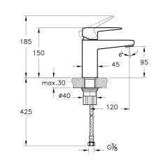 Root Square A4273229 Lavabo Bataryası, Soft Bakır