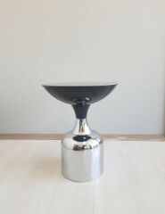 Olympos Dekoratif Parlak Siyah Model Krom Sehpa 50 ve 55 cm