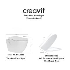 TP325 Terra Asma Klozet + Creavit Yavaş Kapanır Kapak