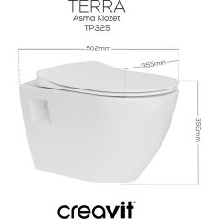 TP325 Terra Asma Klozet + Creavit Yavaş Kapanır Kapak